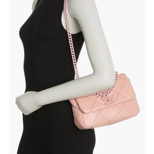 Badgley Mischka Quilted Studded Bag in Blush - Brand New with Tags